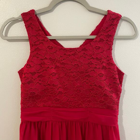 Speechless Girls Red Sleeveless Hi-Low Fit & Flare Dress Size 16 - Picture 5 of 13